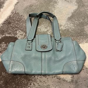 Robin’s Egg Blue Coach Tote - perfect for Spring!